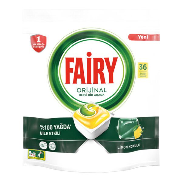 Bulaşık Makinesi Deterjanı Kapsülü Limon Kokulu 36 Adet