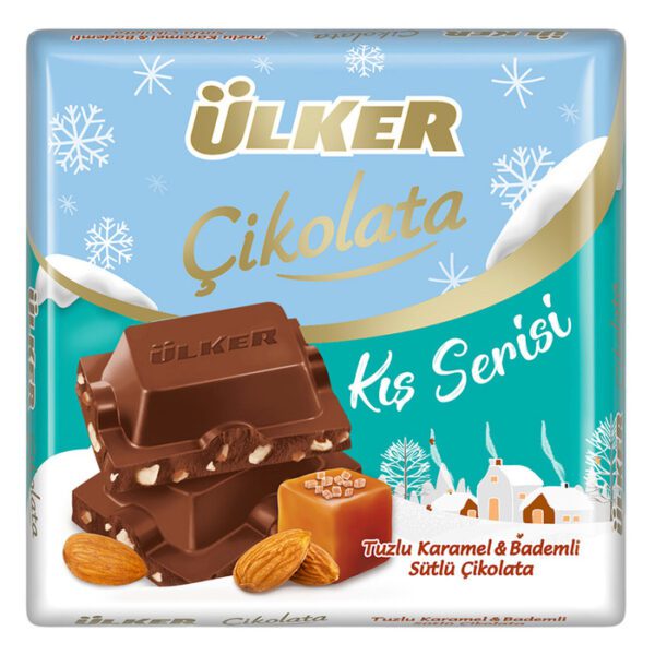 Tuzlu Karamel & Bademli Sütlü Kare Çikolata 60 Gr