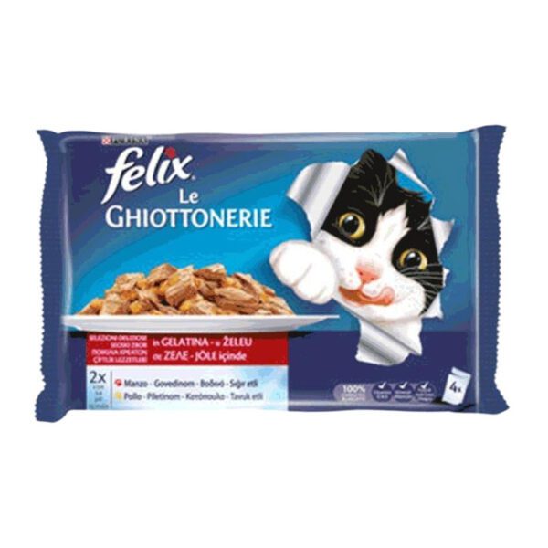 Kedi Mama Sığır Etli Tavuklu 4x85 Gr