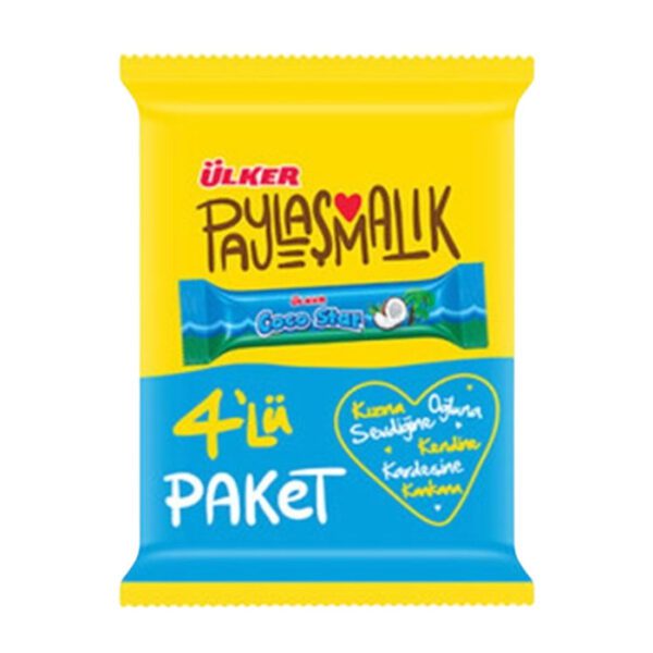 Coco Star Sütlü Kaplı Hindistan Cevizli Bar 4'lü Paket 100 Gr