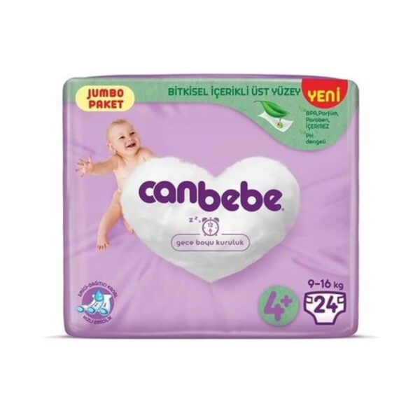 Canbebe Bebek Bezi Jumbo 4 Beden+ Maxi Plus 24 Adet