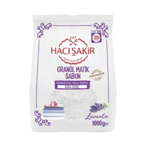 Hacı Şakir Sabun Tozu Granül Matik 1000GR Parfümsüz (Bebekler ve Hassas Ciltler İçin) 25 Yıkama