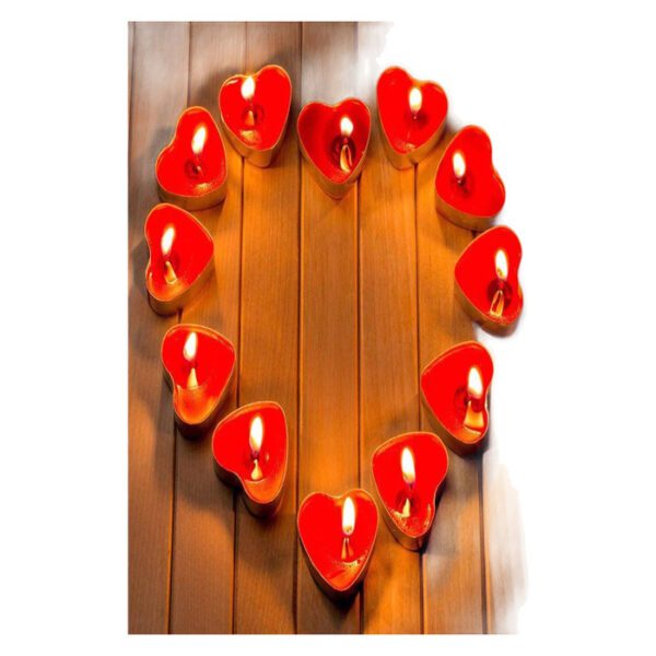Pazariz Kırmızı Kalpli Tealight Mum 10'lu