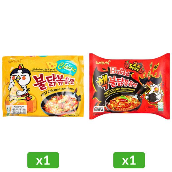 1 Adet Hazır Noodle Peynirli 140 Gr & 1 Adet Samyang Hot Chicken Flavor Ramen 2x Spicy 140Gr