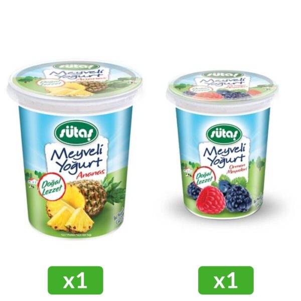 1 Adet Yoğurt Ananaslı 500 Gr & 1 Adet Yoğurt Orman Meyveli 500 Gr