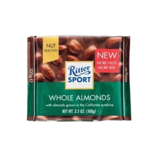 Ritter Sport Bütün Bademli Sütlü Çikolata 100 G