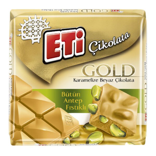 Gold Antep Fıstıklı Karamelize Kare Çikolata 60 Gr