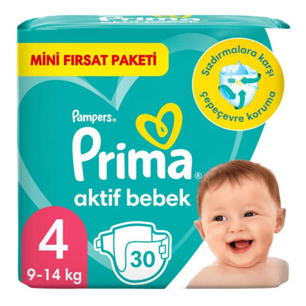 Bebek Bezi 4 Beden Aktif Bebek 9-14 Kg 30'lu