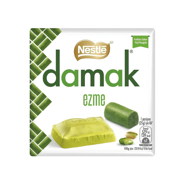 Damak Antep Fıstığı Ezmeli Kare Çikolata 55 Gr